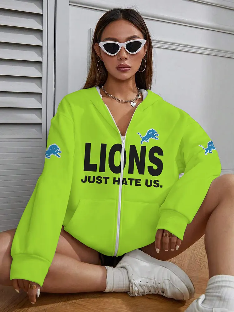 Detroit Lions Design Limidted 3D   Printed Zipper Pocket Pullover Hoodie