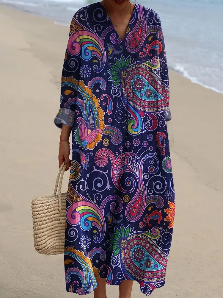 Women's Paisley Pattern Art Print Dress