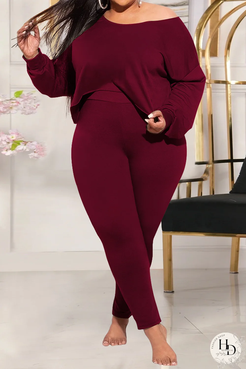 Yellow Casual Solid Split Joint O Neck Plus Size Two Pieces