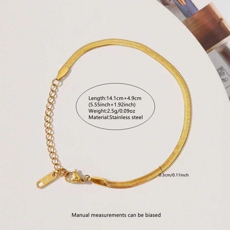 Sweet Minimalist Paper Clip Flower 304 Stainless Steel 18K Gold Plated Paperclip Chain Figaro Chain Bracelets In Bulk