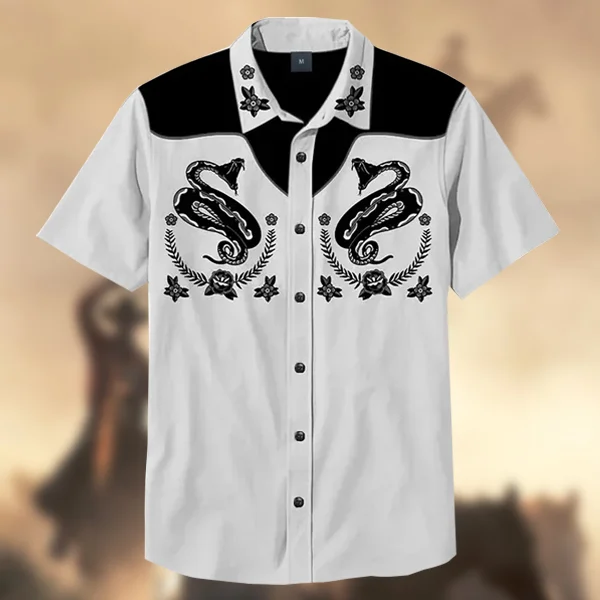 100% Cotton Western Vintage Tattoo Dnake Totem Shirt