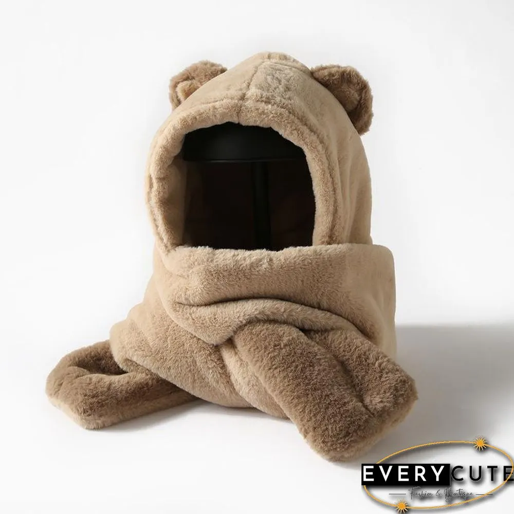 Cute Bear Ears Warm Hat Scarf