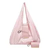 Polka Dot Nylon Storage Shoulder Bag with Key Ring Expandable Keychain Tote Bag Large Capacity Stylish Foldable Tote Handbag for Shopping Travel Commute