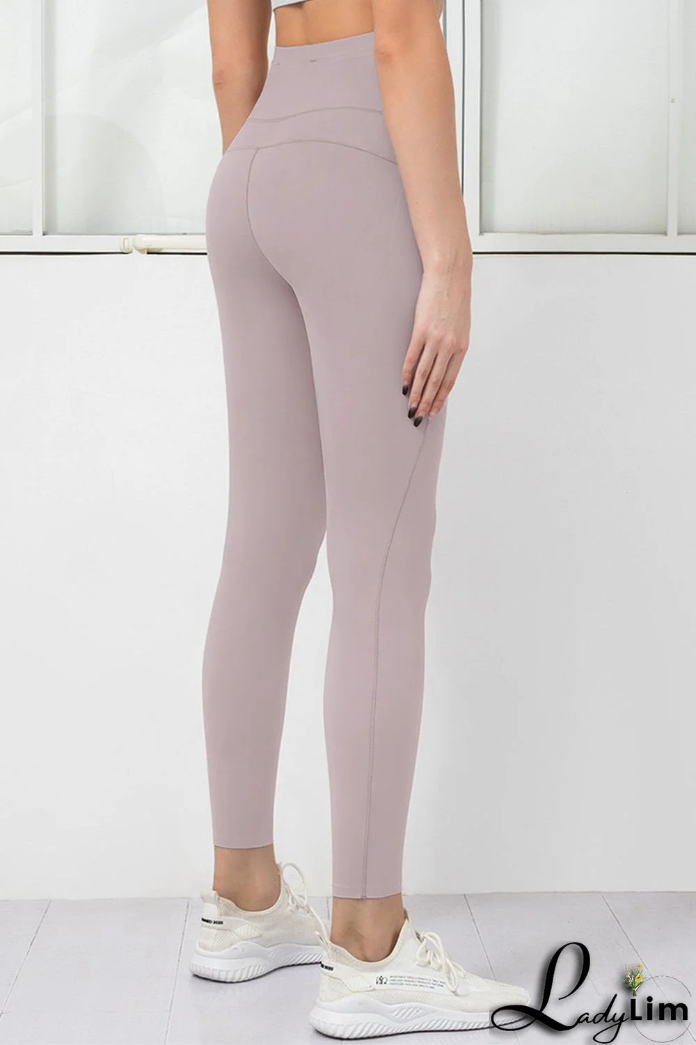 Orange Pink Casual Sportswear Solid Basic Skinny High Waist Trousers