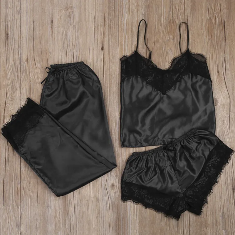 Churchf Women's Pajamas Four-Piece Set Sex Lingerie Plus-Size Home Clothes New Lace