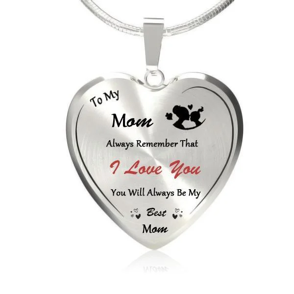 Mayoulove To My Best Mom Heart Necklace-Mayoulove