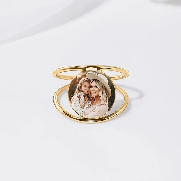 For Mom & Daughter -  S925 Photo Custom Ring