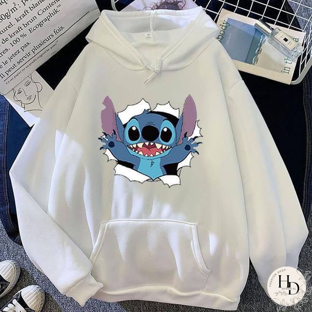 New Hoodie Sweatshirt Women Oversized cartoon Stitch Hoodie couple shirt versatile Sweatshirt Winter Long Sleeve Tops Hoodies