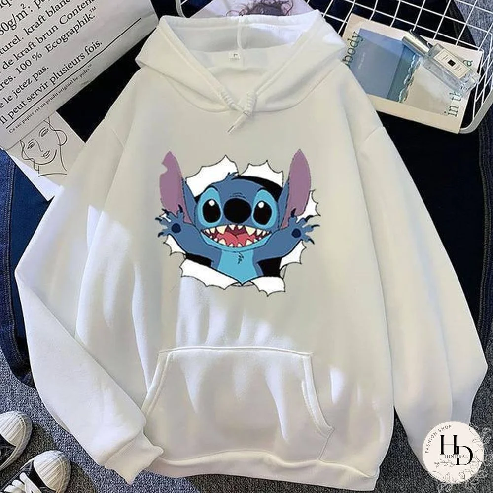 New Hoodie Sweatshirt Women Oversized cartoon Stitch Hoodie couple shirt versatile Sweatshirt Winter Long Sleeve Tops Hoodies