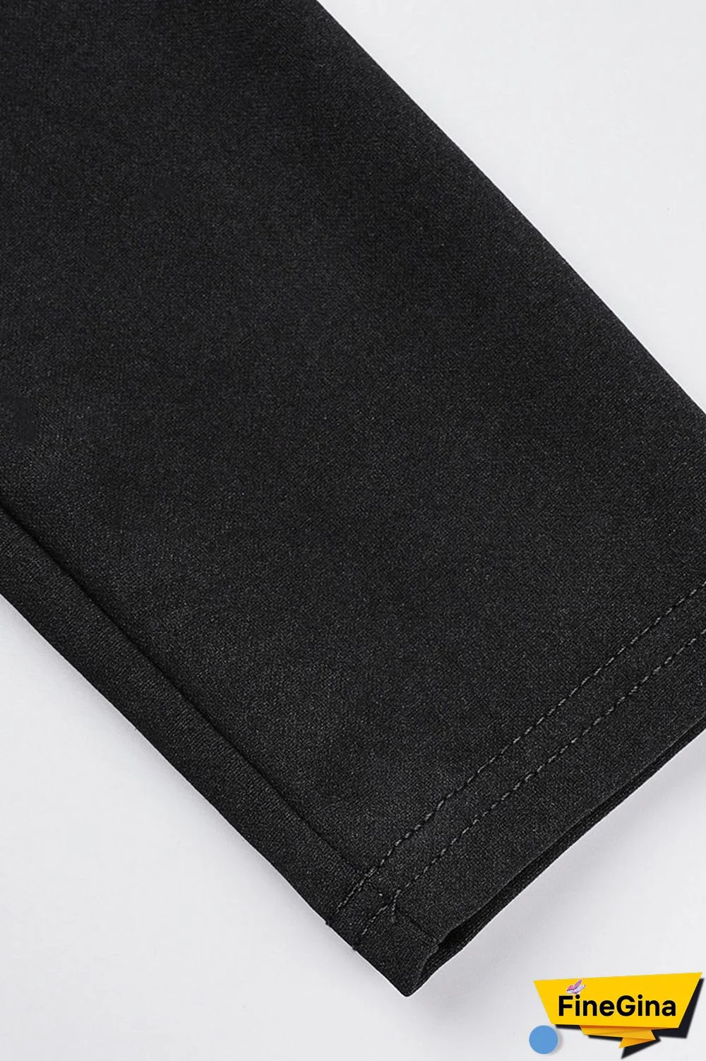 Black Casual Solid Patchwork V Neck A Line Dresses