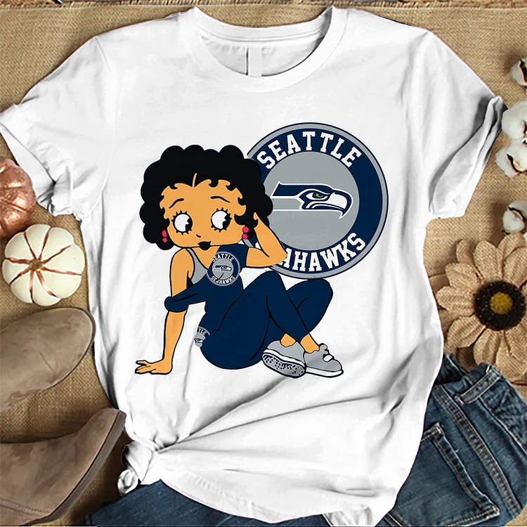 Seattle Seahawks Women's White Relaxed T-Shirt