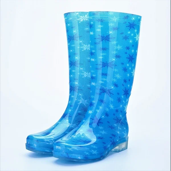 2018 New Women Ladies Waterproof Rainshoes Gumboot Rubber Rainboots Antiskid Knee High Boots