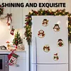 6PCS Cute Snowman DIY Pearl Diamond Painting Christmas Fridge Magnets, Sparkling Rhinestone Refrigerator Magnet Craft Kit for Home Decor & Gifts
