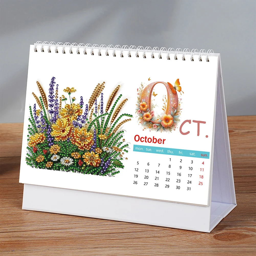 2026 Calendar Diamond Painting Kit DIY Diamond Art Desk Calendar for Home Office