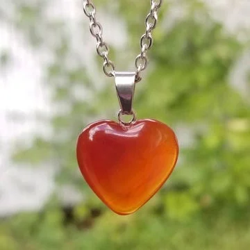 Heart Carnelian Pendant Necklace