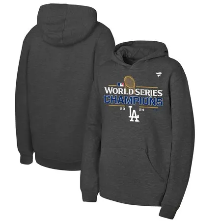 Youth Los Angeles Dodgers  Heather Charcoal 2024 World Series Champions Hoodie