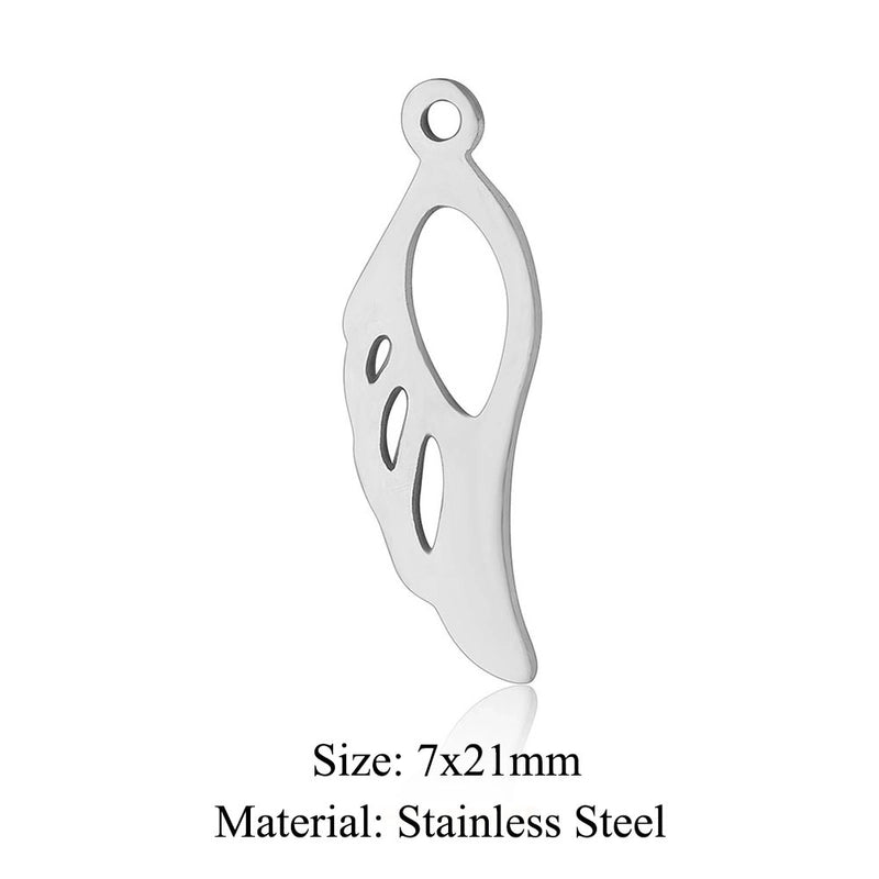 5 Pieces Stainless Steel 18K Gold Plated Angel Wings