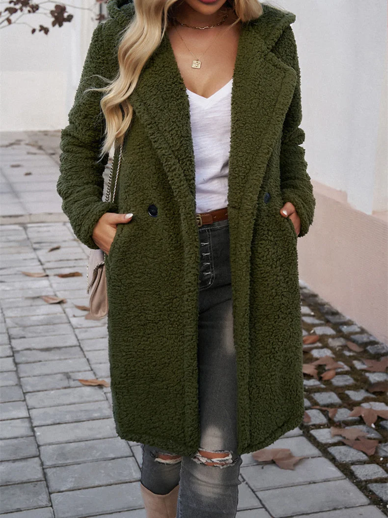 Women's Long Sleeve V-neck Temperament Knit Coats