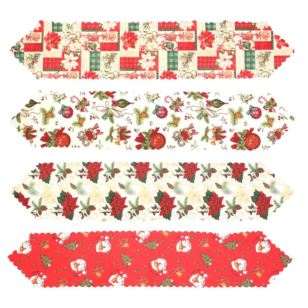 

Christmas Table Runner Cotton Printed Tablecloth Home Party Wedding Decor, 501 Original