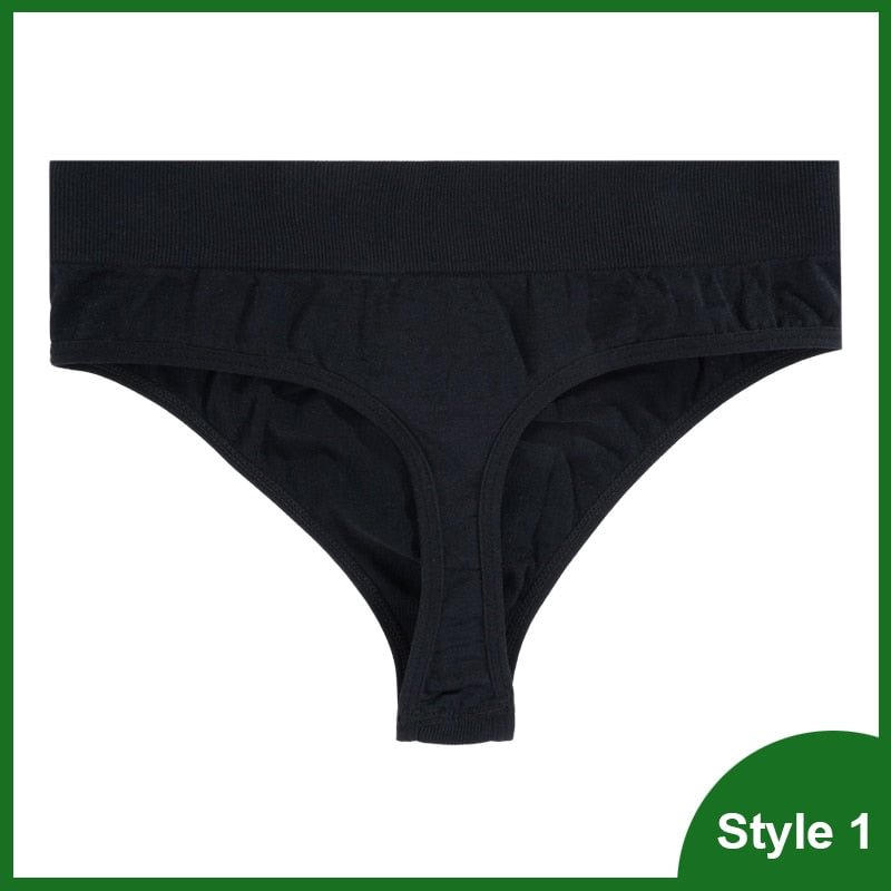 Sexy Thongs Panties Women G-String Female Underpants Solid Color Comfortable T-back Female High-Rise Wide Side Thong 1/2PCS