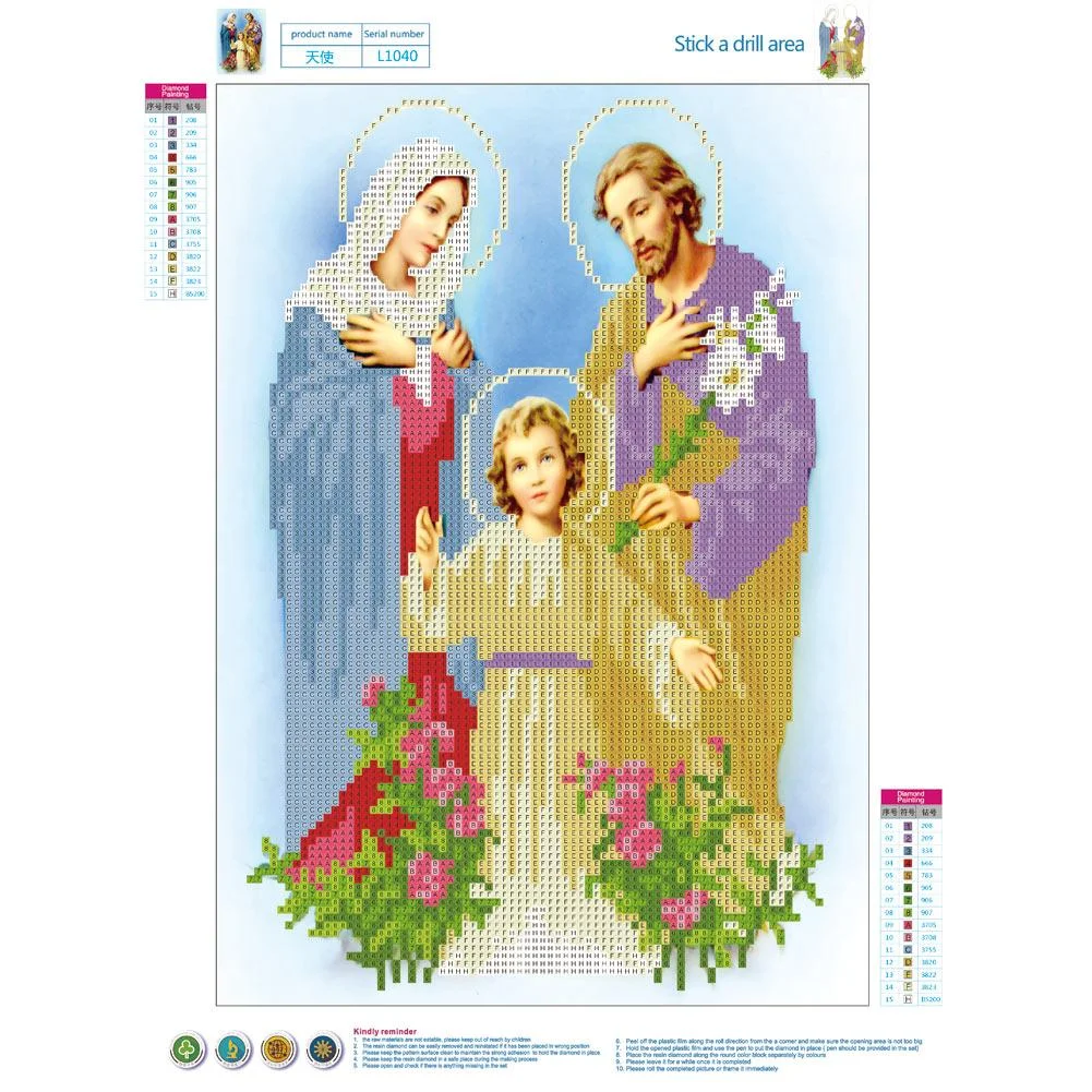 Round Diamond Painting 40x30cm - Religious Figures