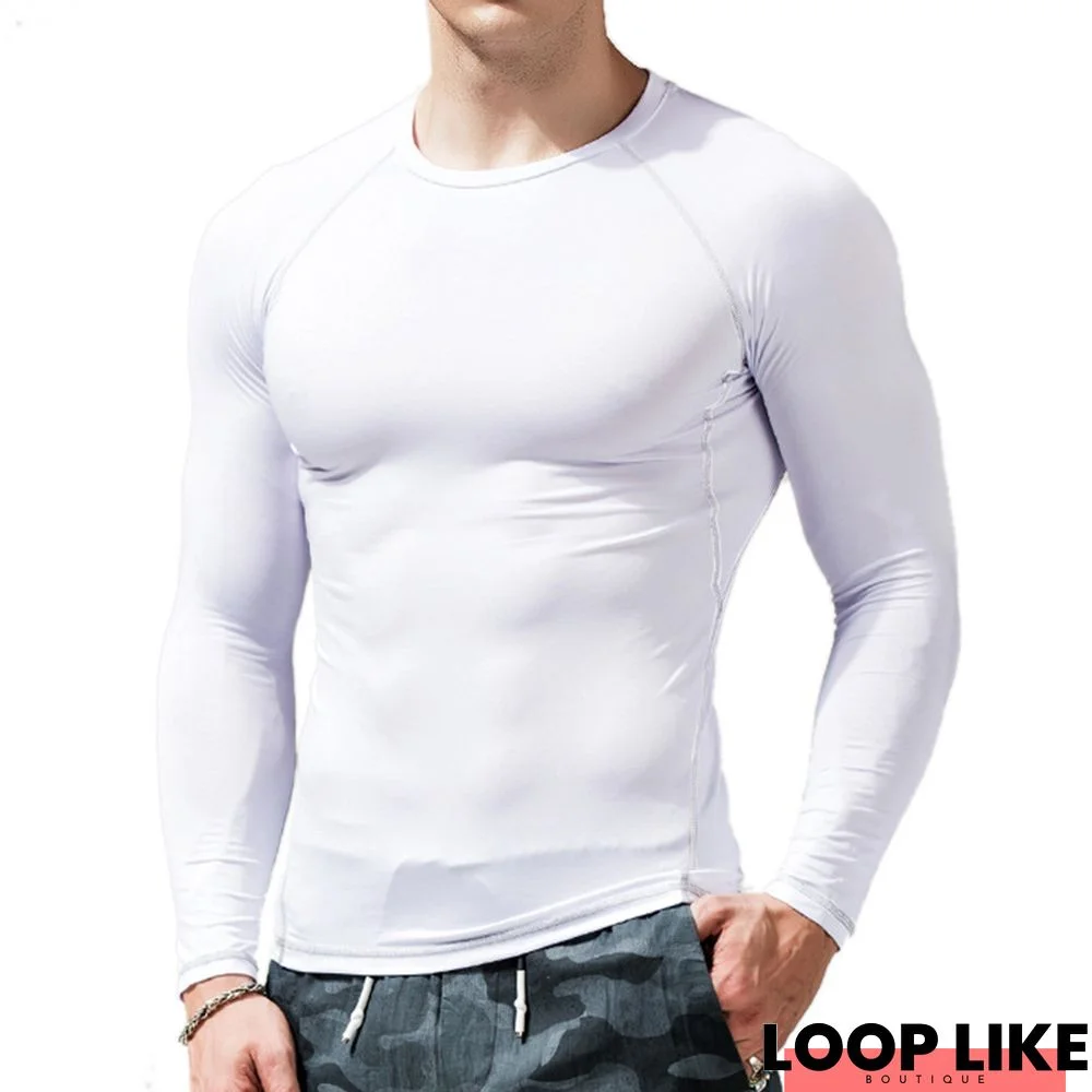 Sports Quick Drying T-Shirt Tights Elastic Fitness Clothes Compression Long Sleeve