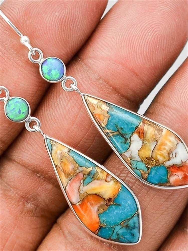 Vintage Fancy Colorful Glass Earrings