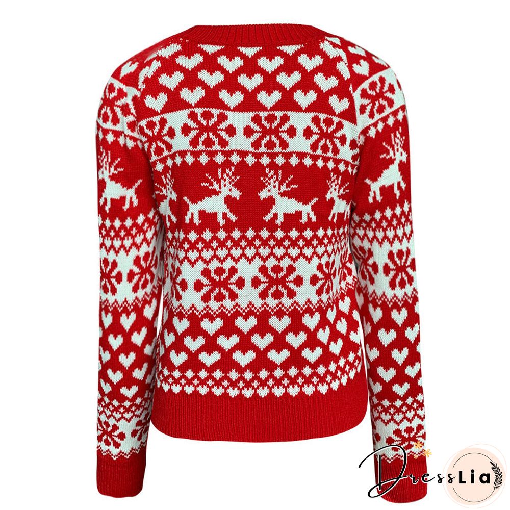 Casual Xmas Knitted Round Neck Sweater