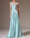 Women's Luminous Sequined Lace Chiffon Maxi Dress - 01