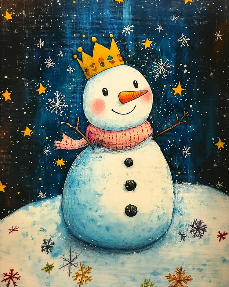 Partial AB Drill-Snowman-Full Round Diamond Painting-40*50cm(Canvas)