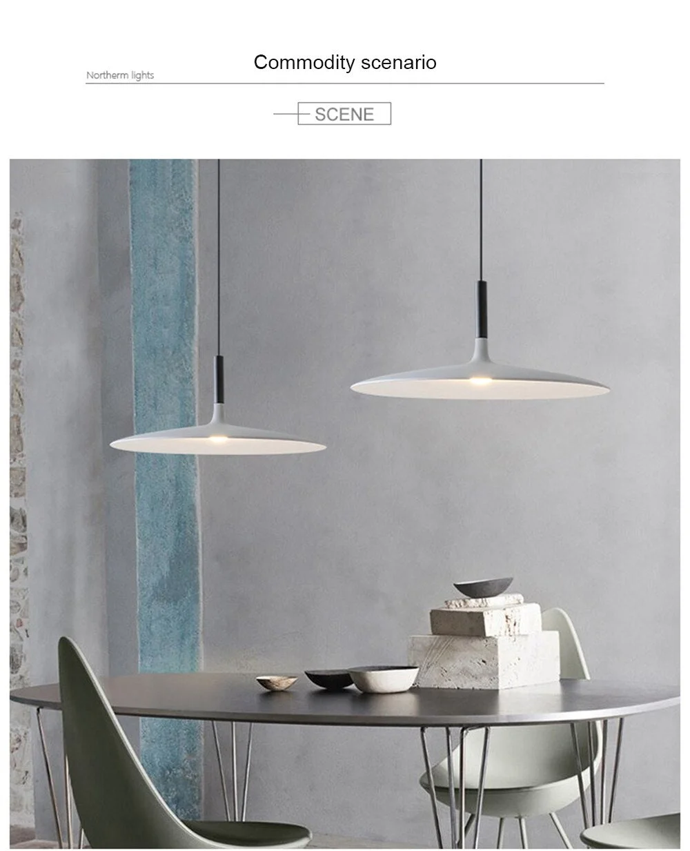 LED Saucer Pendant Lights Hanging Lamp Cement Hanglamp Nordic Retro