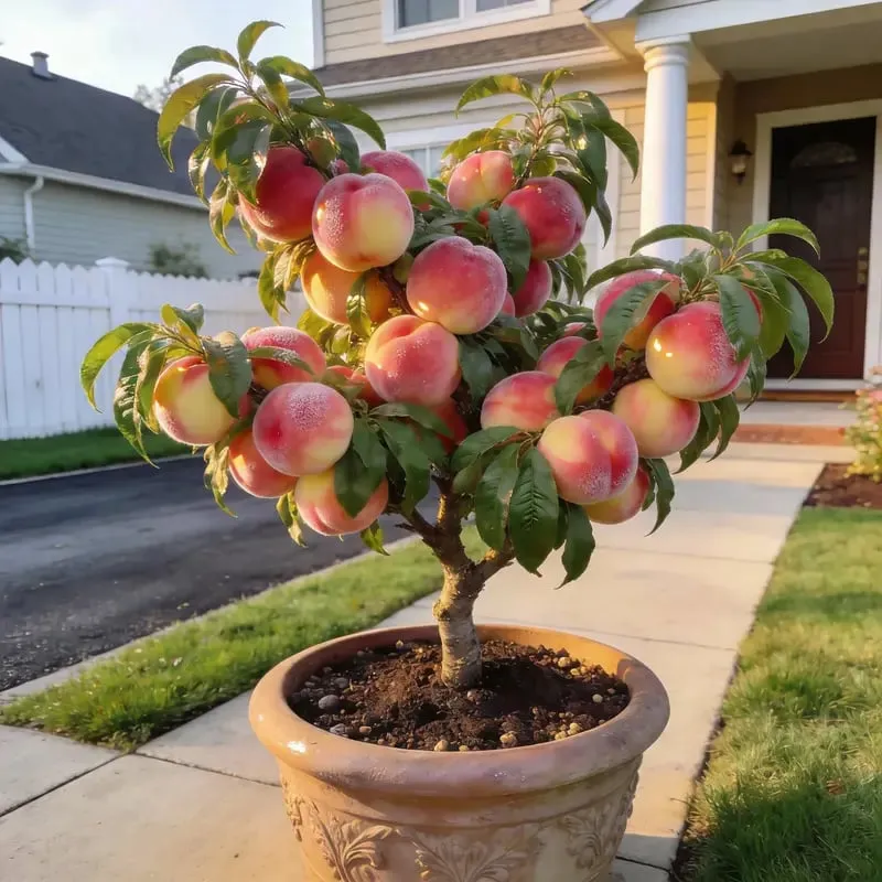 🔥 85K+ SOLD! 🍑 Heirloom "Honey Red" Dwarf Peach Tree Live Seeds