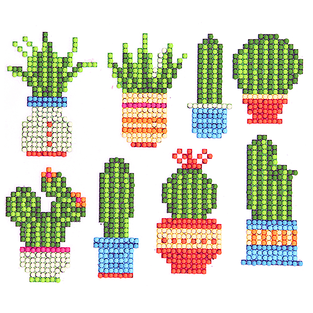 

8pcs Cactus - 5D DIY Craft Sticker, 501 Original