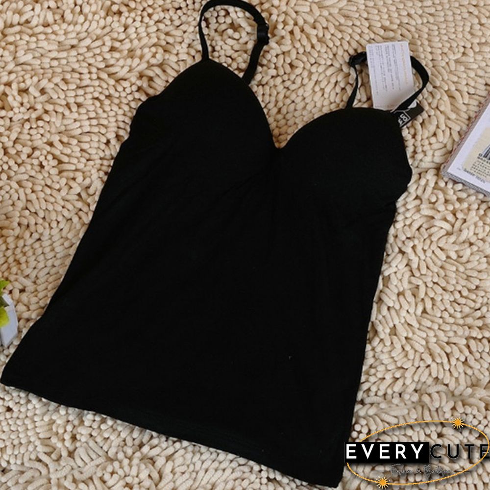 Womens Padded Bra Tops V Neck Camisole Straps Push Up Bra Vest Tank