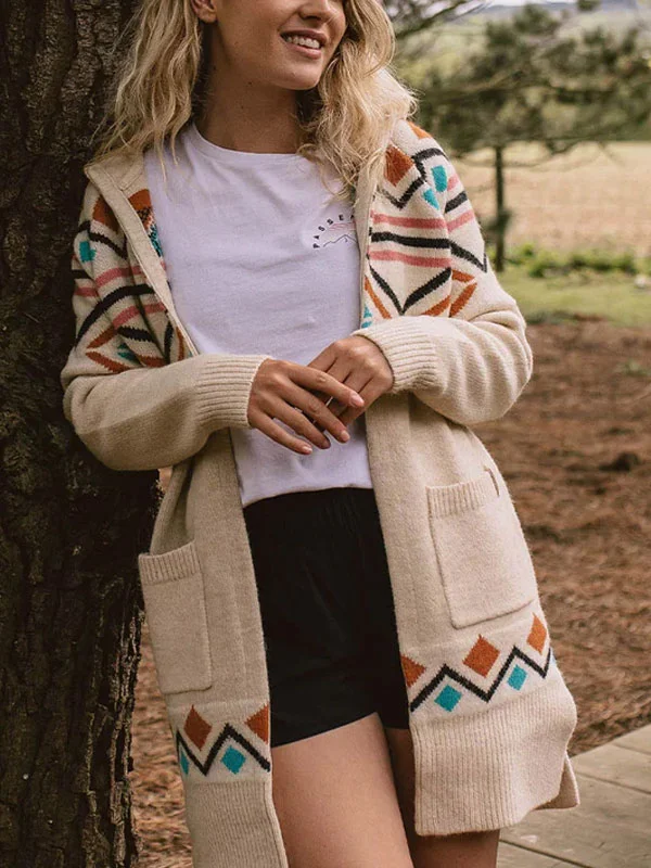 Temperament ethnic wind outdoor women's sweater cardigan