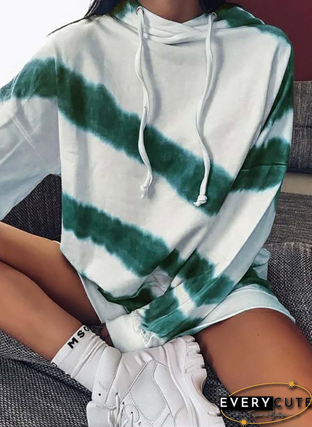 Plus Size Tie Dyed Women Winter Hoodie