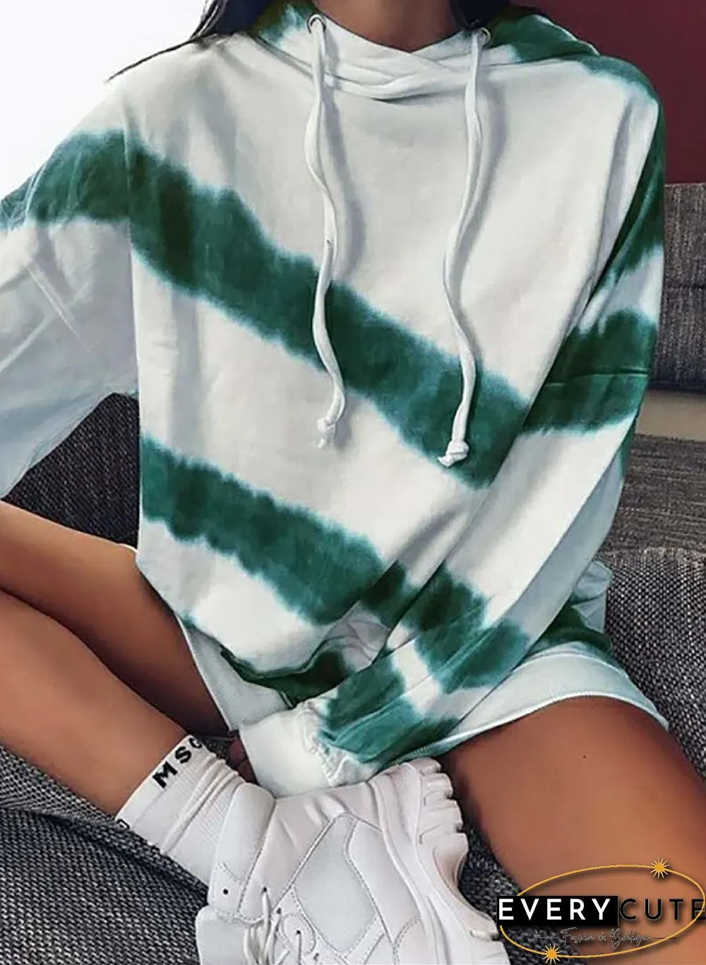 Plus Size Tie Dyed Women Winter Hoodie