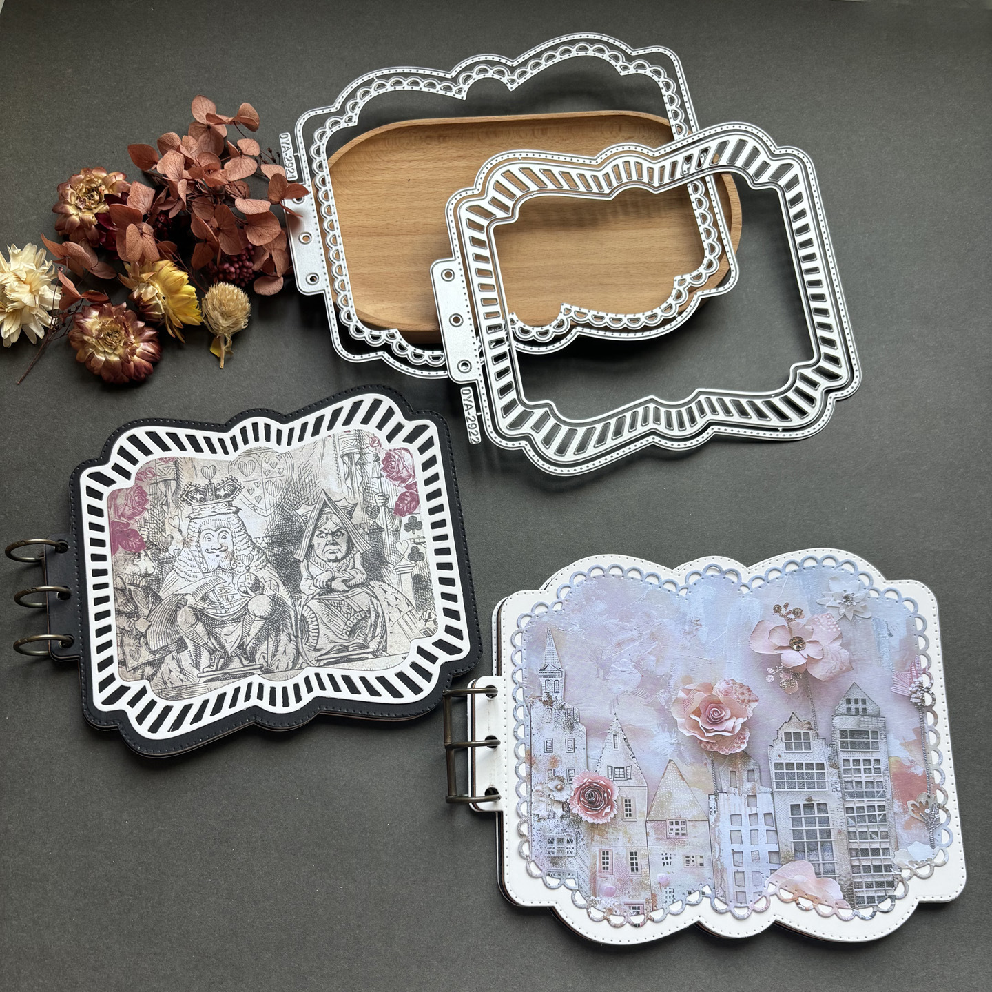 커팅 다이 - 빈티지 레이스 홀로우 루즈 리프 커팅 몰드 탄소강 템플릿