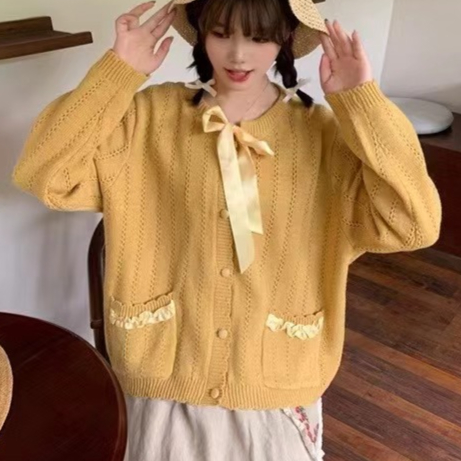 Chicfifth Sweater Women Winter Long Sleeve High Quality Autumn Vintage Top Knitted Cardigan