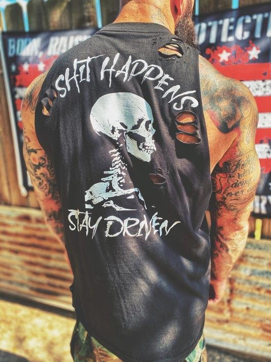 Vintage skull letter printed vest