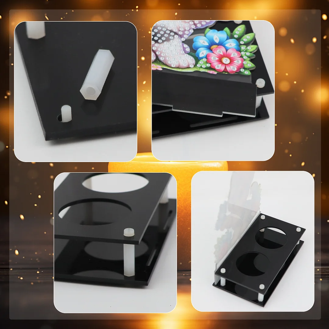 5D DIY Butterfly Cat Diamond Art Mini Candle Holder for Aromatherapy Art Crafts