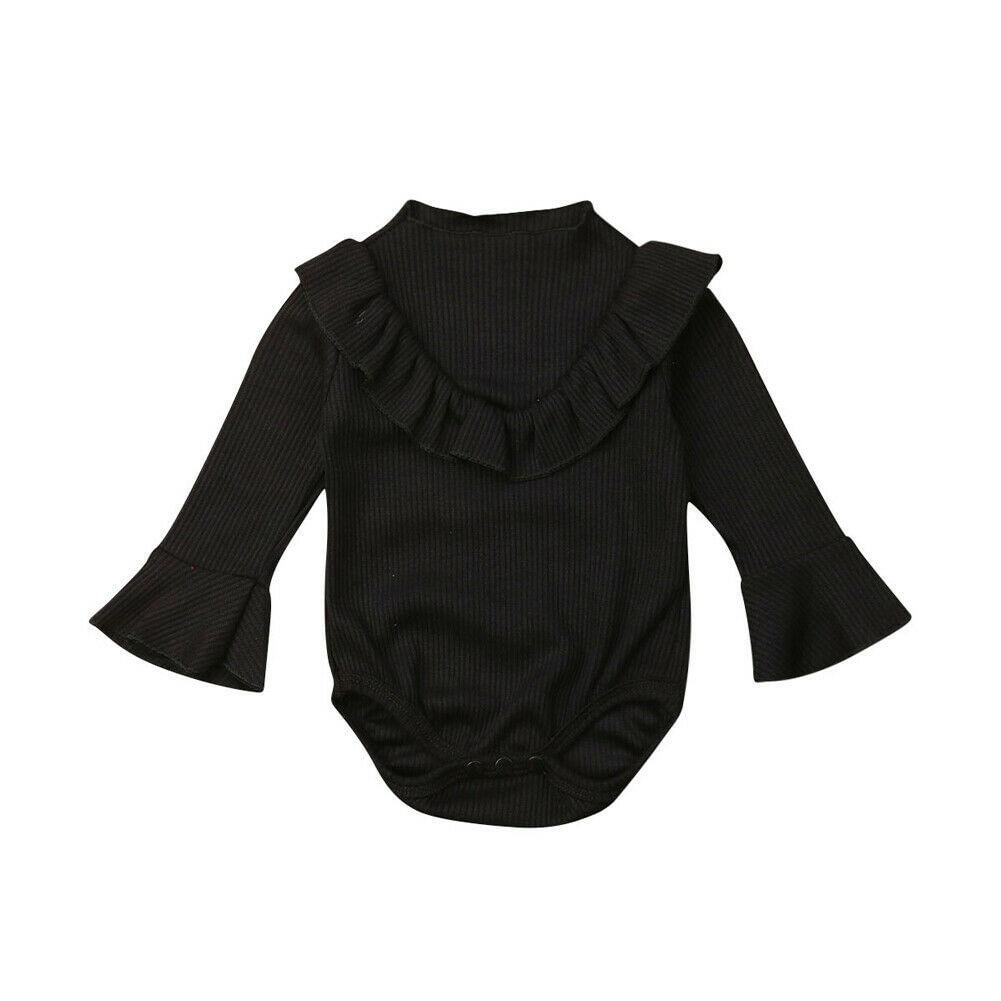 2019 Baby Spring Autumn Clothing Newborn Baby Boy Girl Ribbed Jumpsuit Bodysuit Flare Long Sleeve Clothes Solid Outfits 0-18M