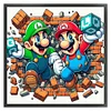 Super Mario-11CT Stamped Cross Stitch 45*45cm