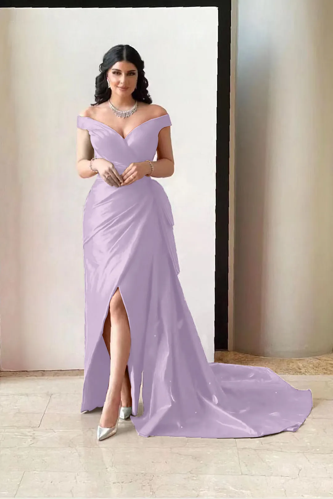 Off the Shoulder Sweetheart Prom Dress Fuchsia main image 1