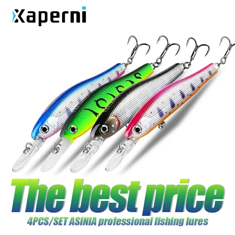 ASINIA Best price 4pcs each set 65mm 5.5g dive 2m professional quality magnet weight fishing lures minnow
