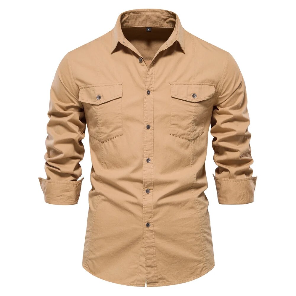 Men's Quality 100% Cotton Casual Versatile Slim Fit Shirts | ARKGET