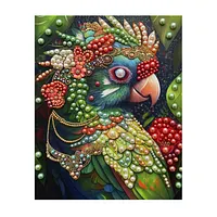 Jungle Flower Parrot - Pearls Painting