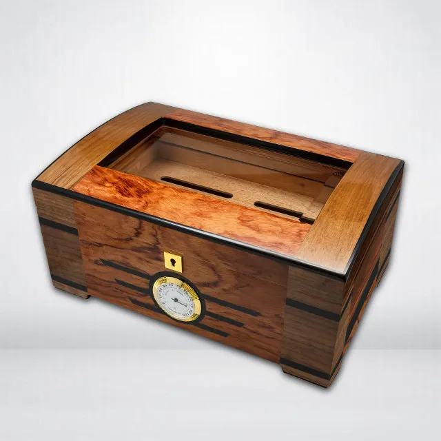 LUBINSKI Cigar Box Cedar Wood Grain Parquet Baking Lacquer With Windows Cigar Box Humidor Cigarette Case