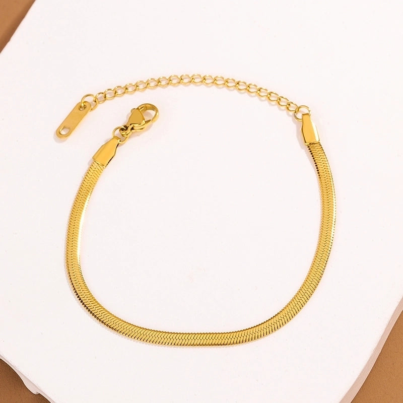 Classic Style Geometric 304 Stainless Steel Blade Chain Ball Chain Cable Chain Bracelets In Bulk