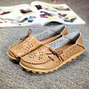 Women's Wide Width Leather Loafers Flat Shoes